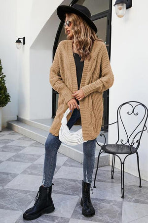 Cozy Vacation Open Front Longline Dolman Sleeve Cardigan - MXSTUDIO.COM