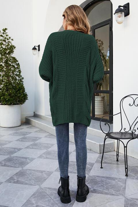 Cozy Vacation Open Front Longline Dolman Sleeve Cardigan - MXSTUDIO.COM