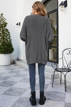 Cozy Vacation Open Front Longline Dolman Sleeve Cardigan - MXSTUDIO.COM