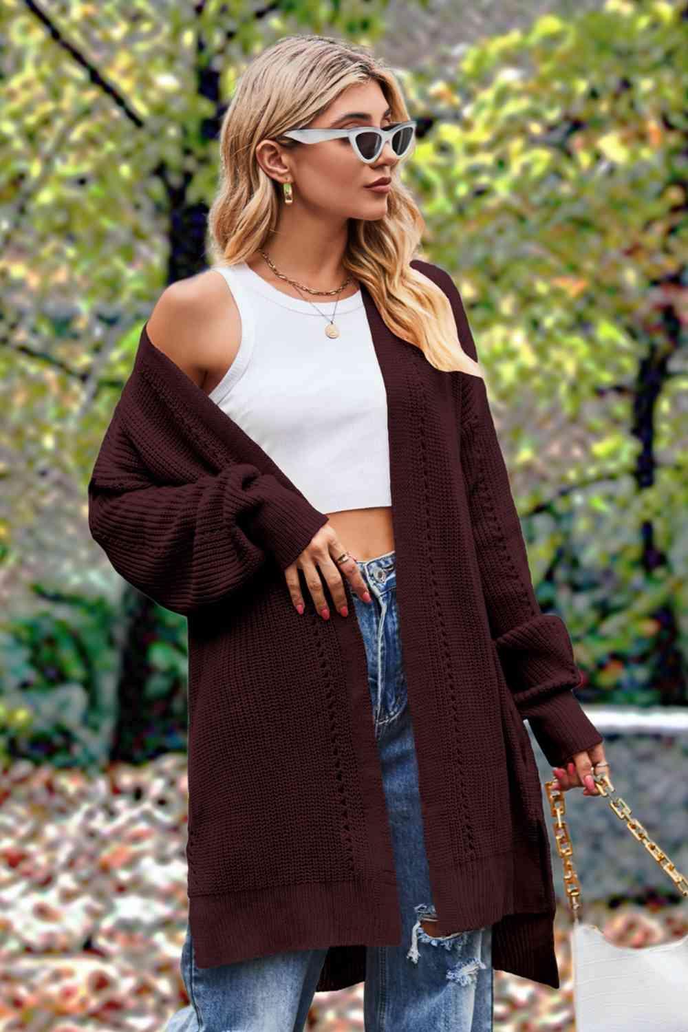 Cozy Wanderlust Open Front Knit Cardigan - MXSTUDIO.COM