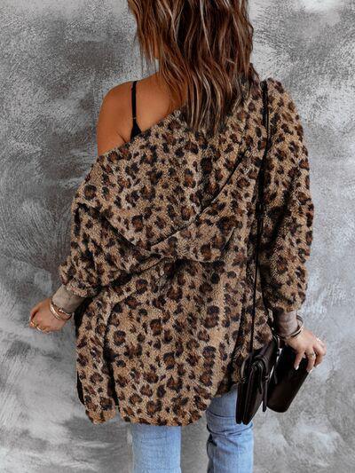 Cozy Wild Hooded Leopard Faux Fur Jacket-MXSTUDIO.COM