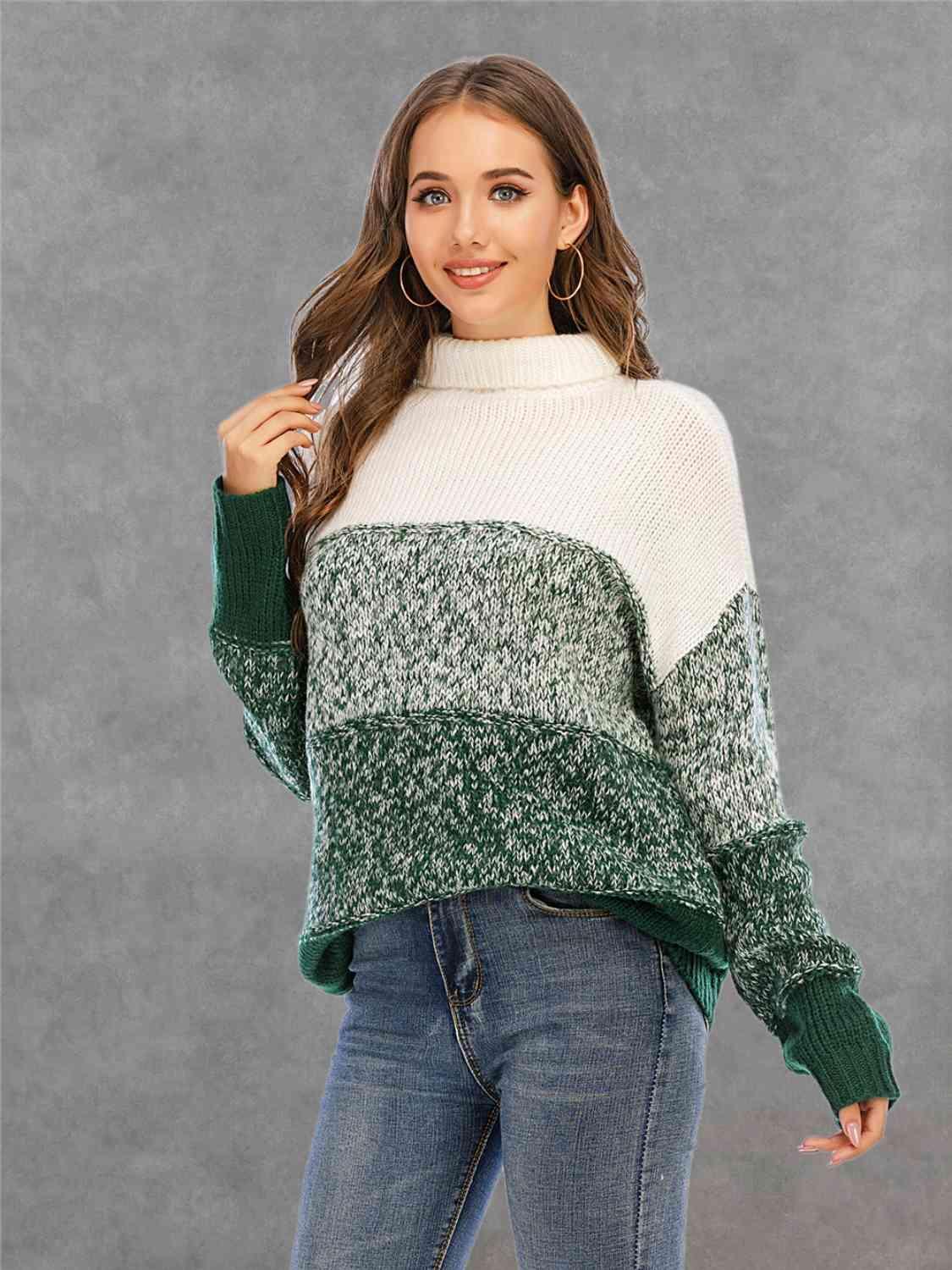 Cozy Winter Knitted Turtle Neck Sweater-MXSTUDIO.COM