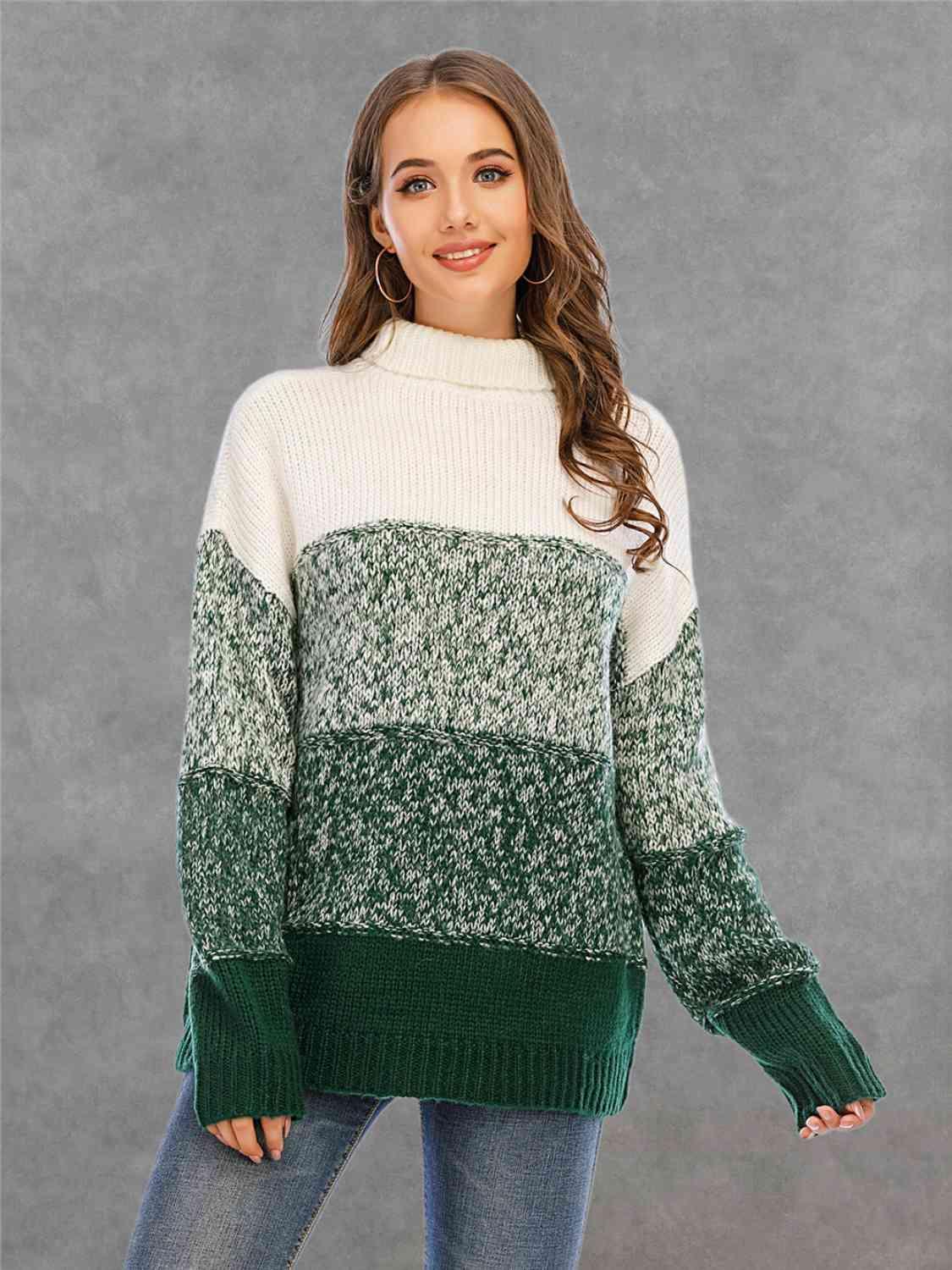 Cozy Winter Knitted Turtle Neck Sweater-MXSTUDIO.COM