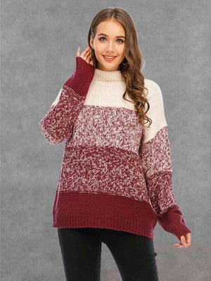 Cozy Winter Knitted Turtle Neck Sweater-MXSTUDIO.COM