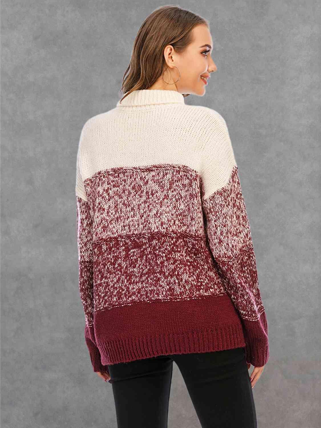 Cozy Winter Knitted Turtle Neck Sweater-MXSTUDIO.COM