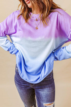 Create Happiness Tie-Dye Ribbed Sweatshirt - MXSTUDIO.COM