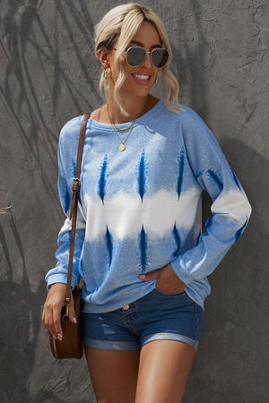 Create Happiness Tie-Dye Ribbed Sweatshirt - MXSTUDIO.COM