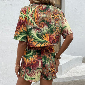 Creative Dropped Shoulder Tee and Shorts Set - MXSTUDIO.COM