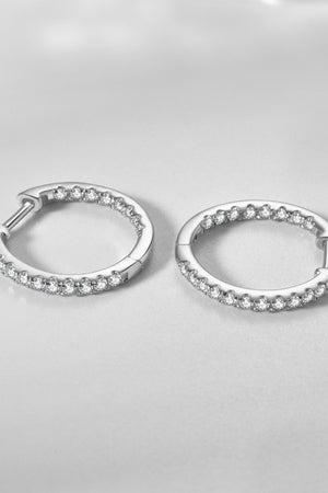 Creatively Inlaid Zircon Sterling Silver Huggie Earrings - MXSTUDIO.COM