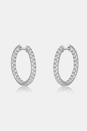 Creatively Inlaid Zircon Sterling Silver Huggie Earrings - MXSTUDIO.COM