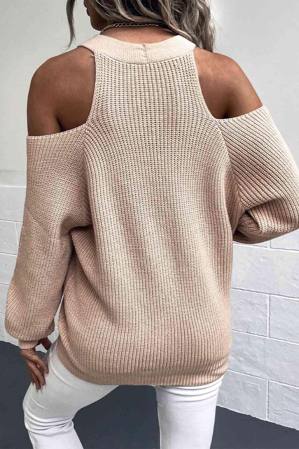 Crisp Air Don't Care Cold Shoulder Cardigan-MXSTUDIO.COM