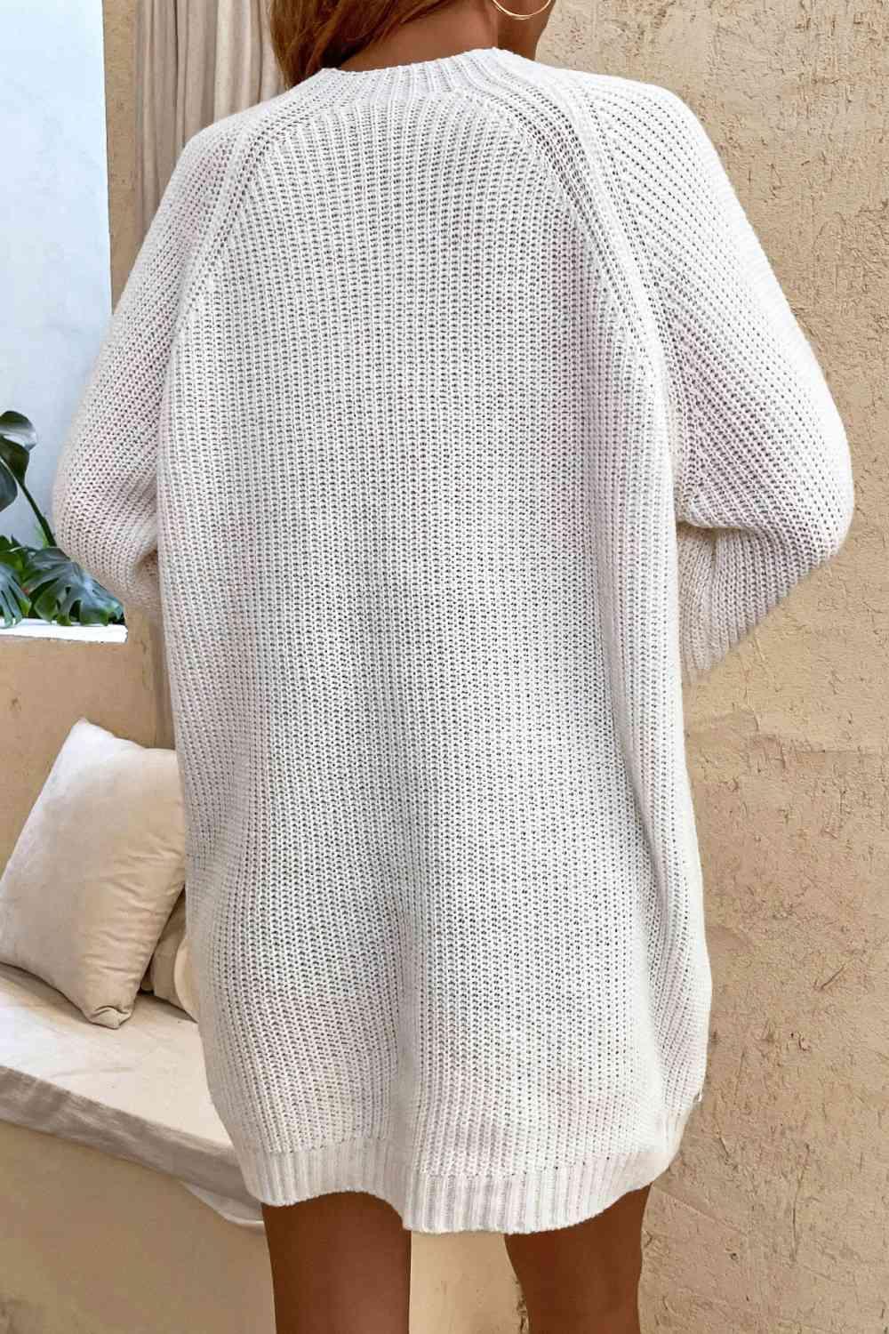 Crisscross Knitted Lace Up Sweater Dress-MXSTUDIO.COM