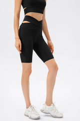 Crisscross Waistband Slim Fit Gym Shorts - MXSTUDIO.COM