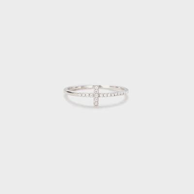 a diamond cross ring on a white background