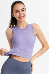 Cross My Heart Ribbed Cropped Sports Tank - MXSTUDIO.COM