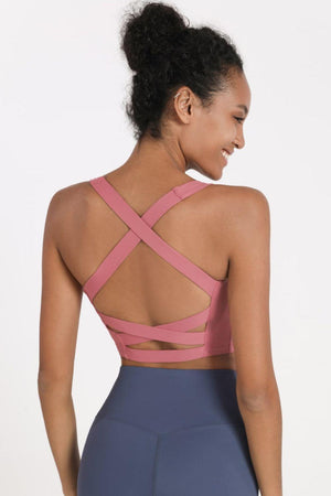 Cross Open Back Athletic Crop Top - MXSTUDIO.COM