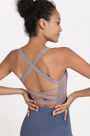 Cross Open Back Athletic Crop Top - MXSTUDIO.COM