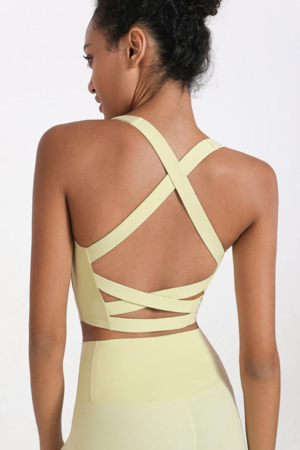 Cross Open Back Athletic Crop Top - MXSTUDIO.COM