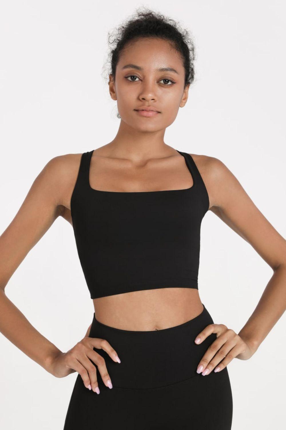 Cross Open Back Athletic Crop Top - MXSTUDIO.COM