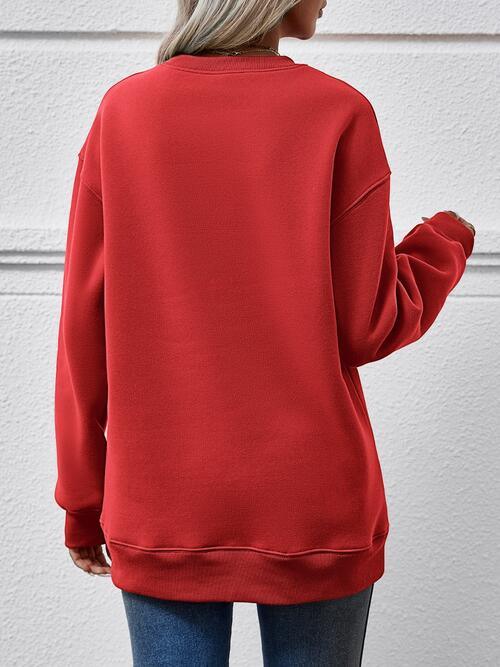 Crowd-Puller Round Neck Merry Christmas Sweatshirt-MXSTUDIO.COM