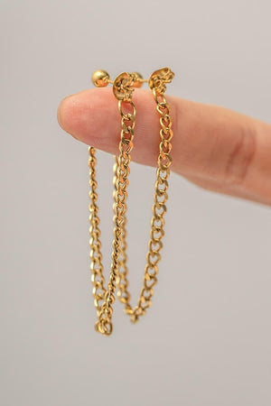 Crowd Stunning Stainless Steel Gold Chain Earrings - MXSTUDIO.COM