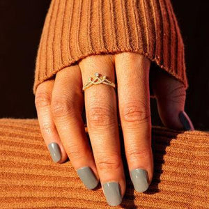 a woman's hand with a ring on it