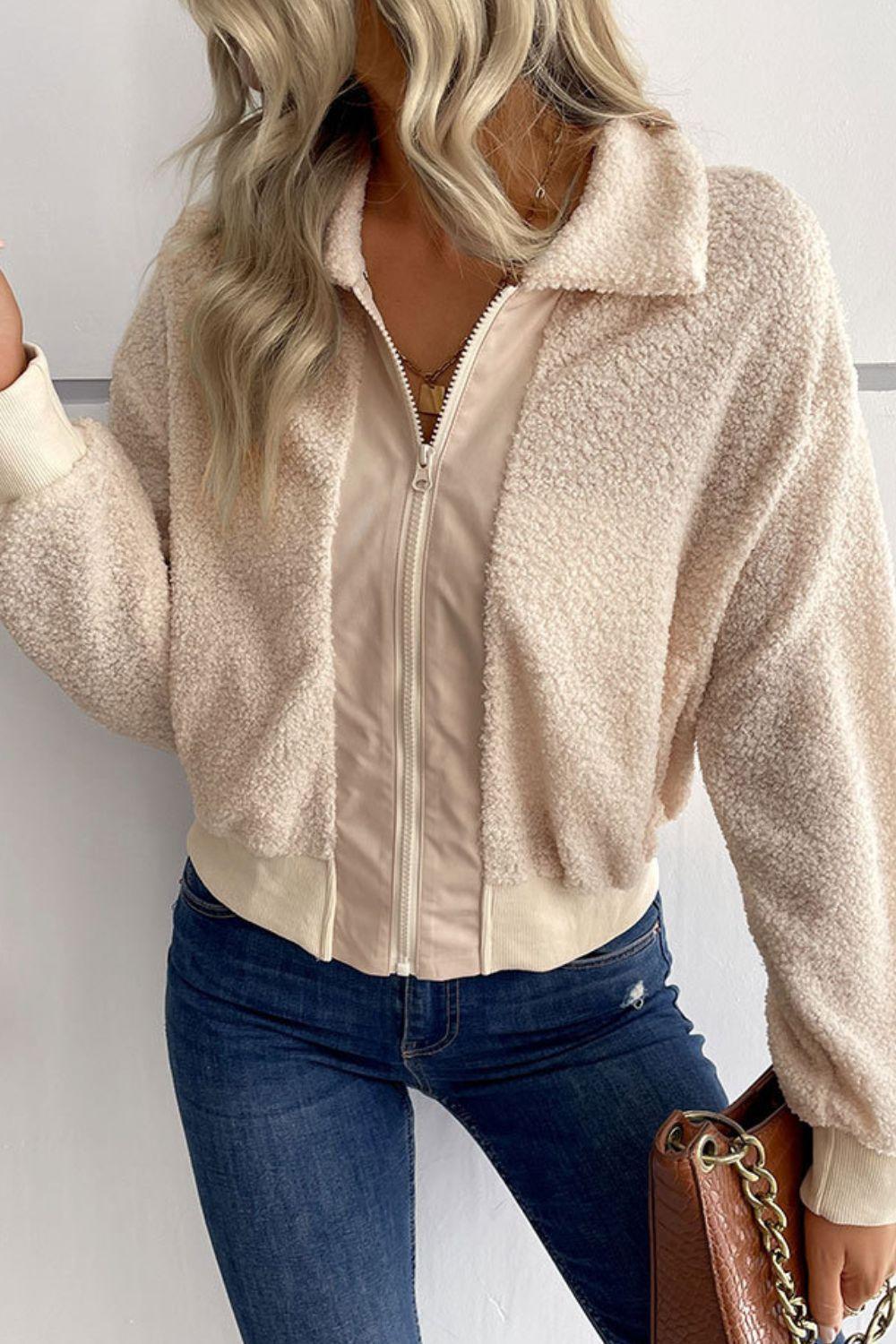 Cuddly Cropped Sherpa Jacket - MXSTUDIO.COM