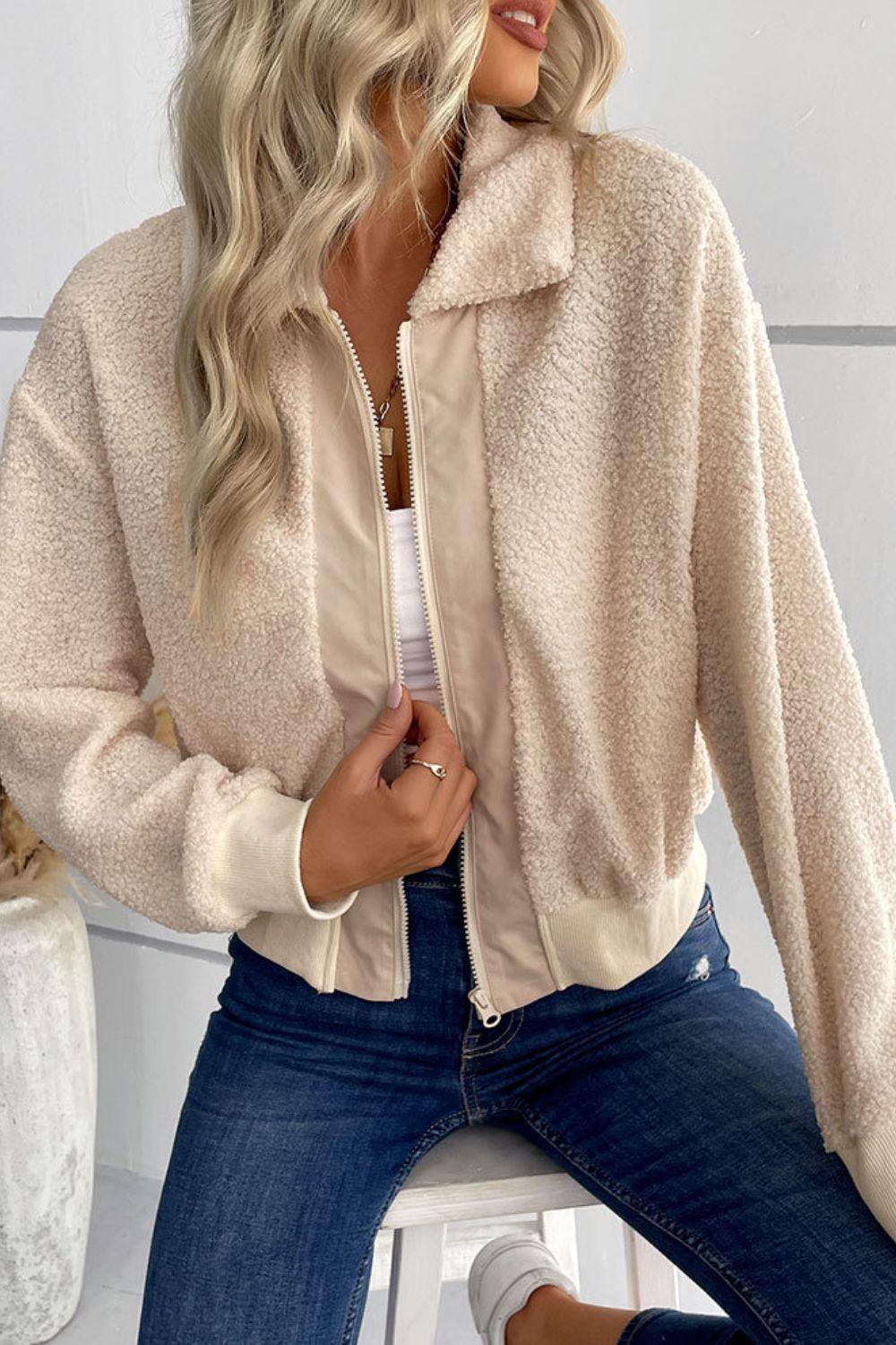 Cuddly Cropped Sherpa Jacket - MXSTUDIO.COM