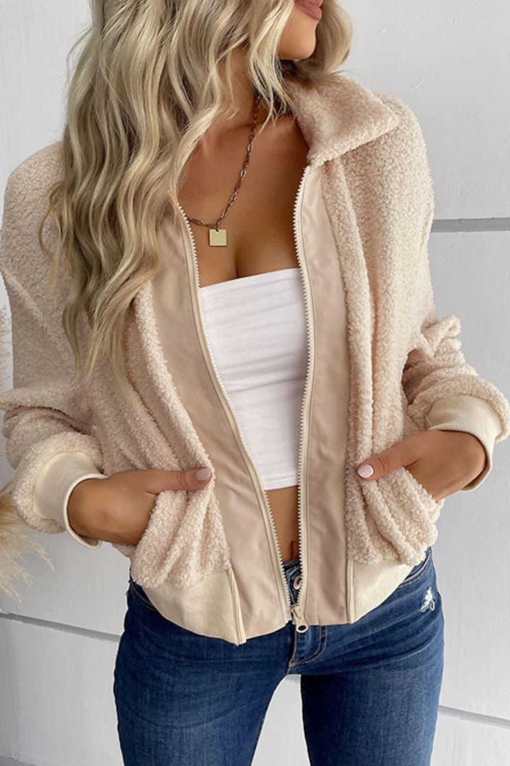 Cuddly Cropped Sherpa Jacket - MXSTUDIO.COM