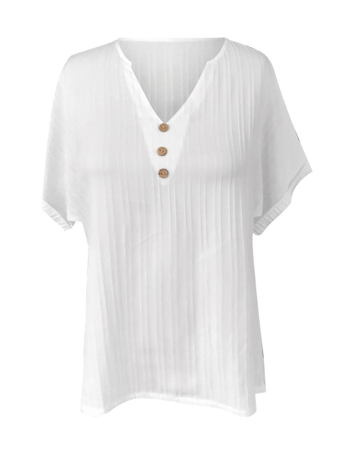 a white top with a button down front