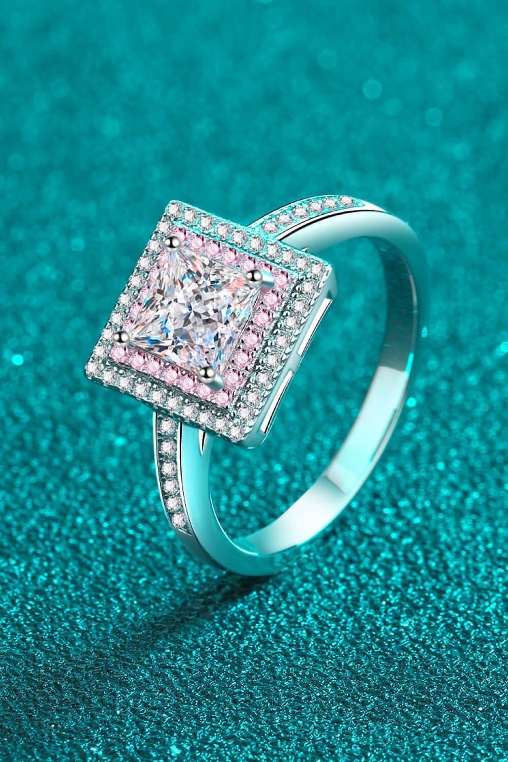 Cultivate Charm Square 1 Carat Moissanite Ring - MXSTUDIO.COM