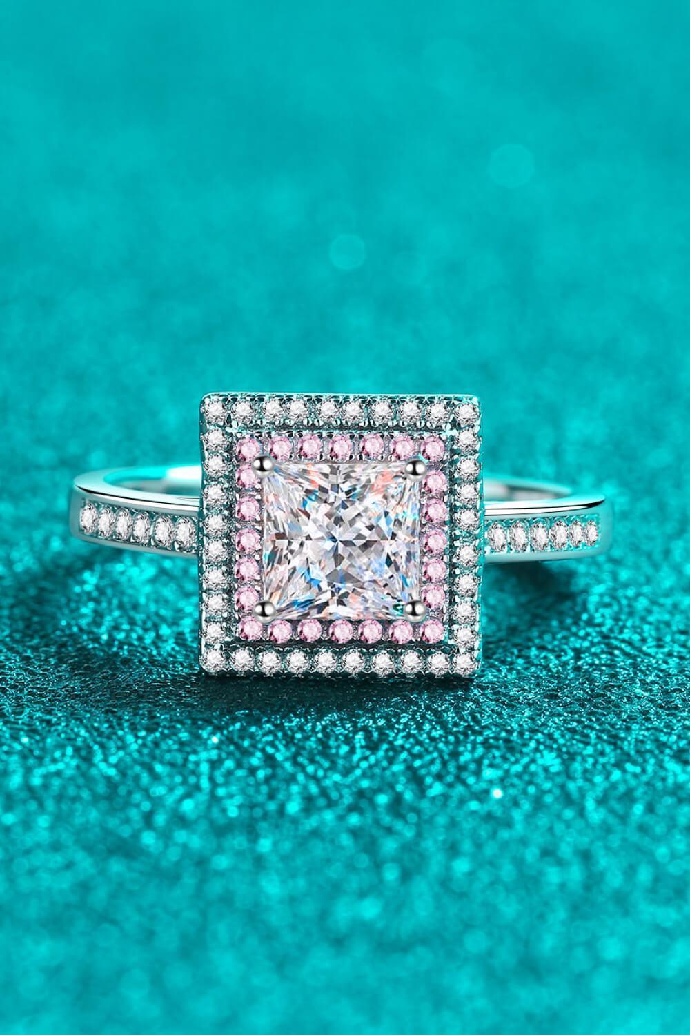 Cultivate Charm Square 1 Carat Moissanite Ring - MXSTUDIO.COM