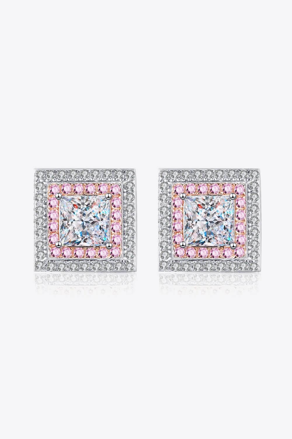 Cultivate Charm Square 1 Carat Moissanite Stud Earrings - MXSTUDIO.COM