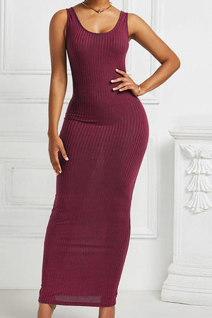 Curvaceous Ribbed Sleeveless Maxi Dress - MXSTUDIO.COM