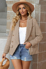 Cut Away Double Breasted Blazer with Pockets - MXSTUDIO.COM