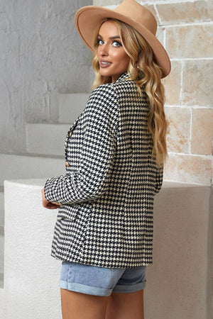 Cut Away Double Breasted Blazer with Pockets - MXSTUDIO.COM