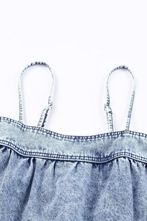 Cute Adjustable Strap Denim Top - MXSTUDIO.COM