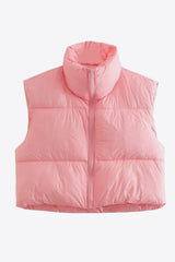 Cute And Comfy Zip-Up Cropped Puffer Vest - MXSTUDIO.COM