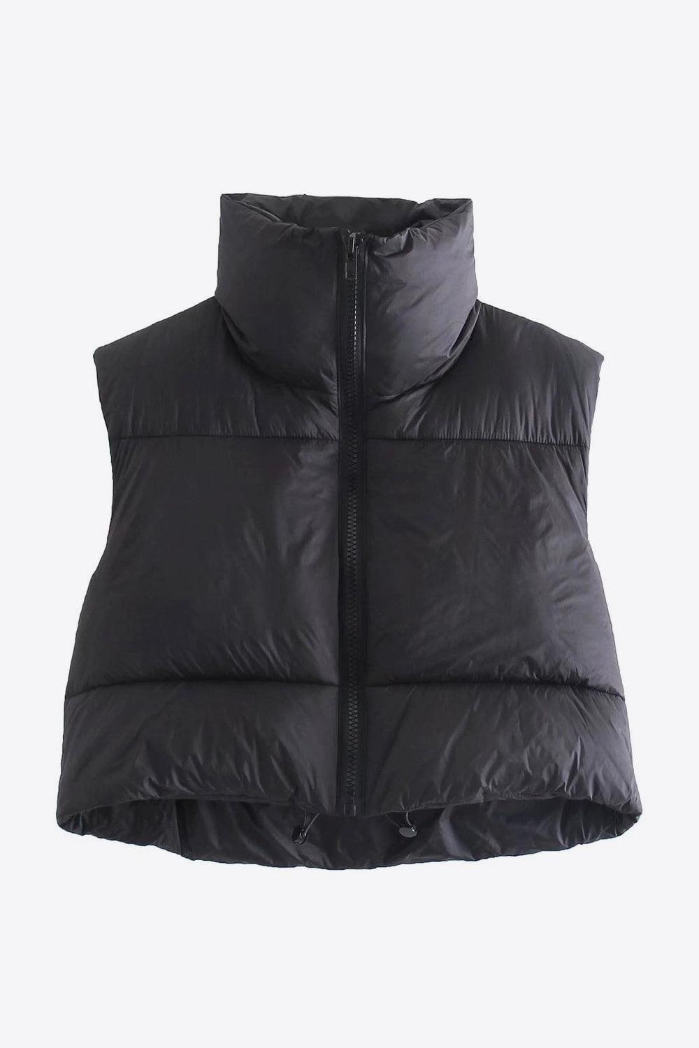 Cute And Comfy Zip-Up Cropped Puffer Vest - MXSTUDIO.COM