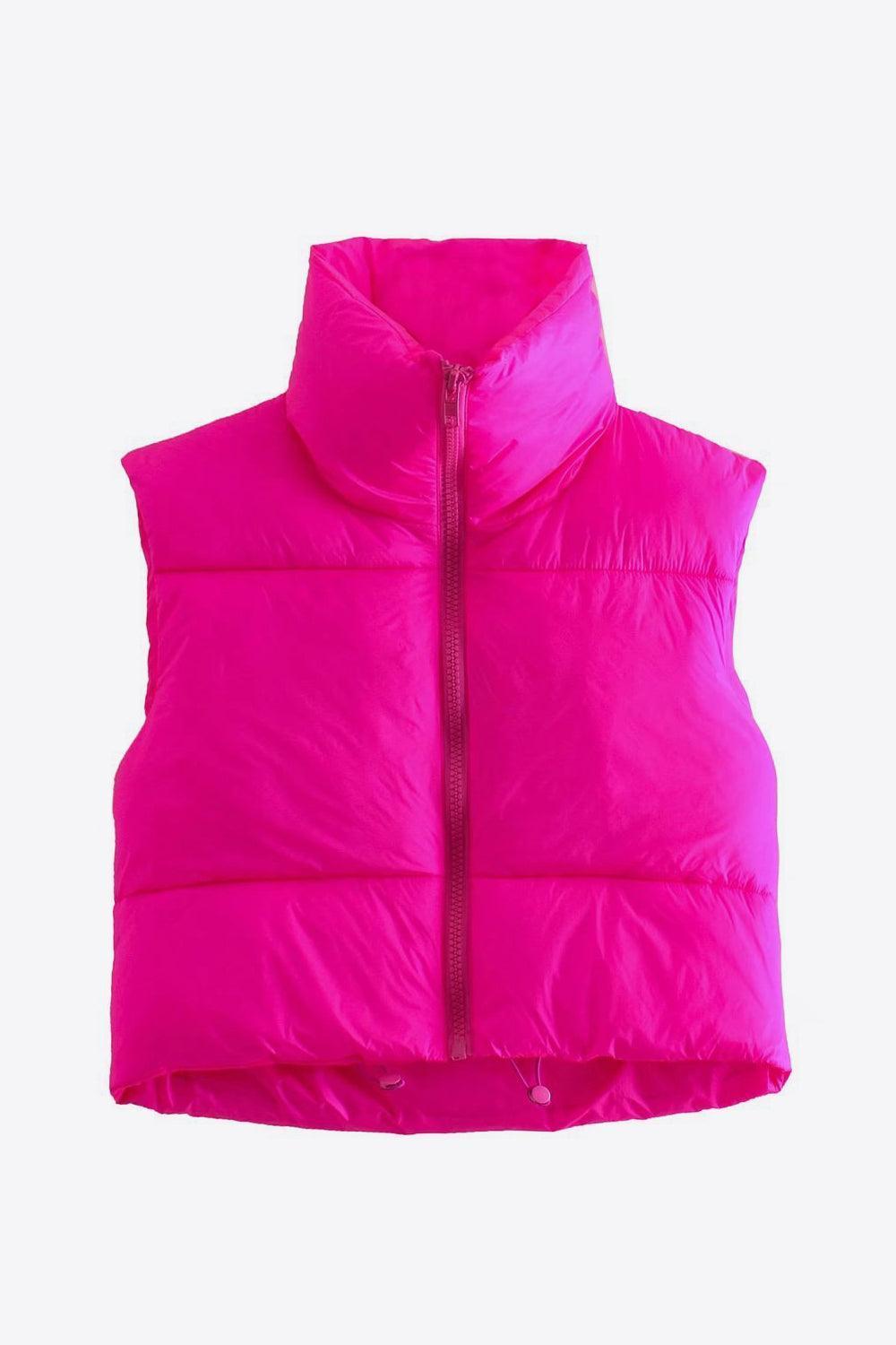 Cute And Comfy Zip-Up Cropped Puffer Vest - MXSTUDIO.COM