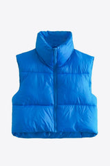 Cute And Comfy Zip-Up Cropped Puffer Vest - MXSTUDIO.COM