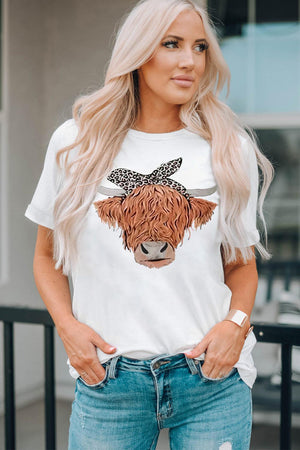 Cute Animal Graphic Round Neck T-Shirt - MXSTUDIO.COM