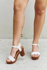 DDK Clog-Style Open-Toe Wooden Platform Heels - MXSTUDIO.COM