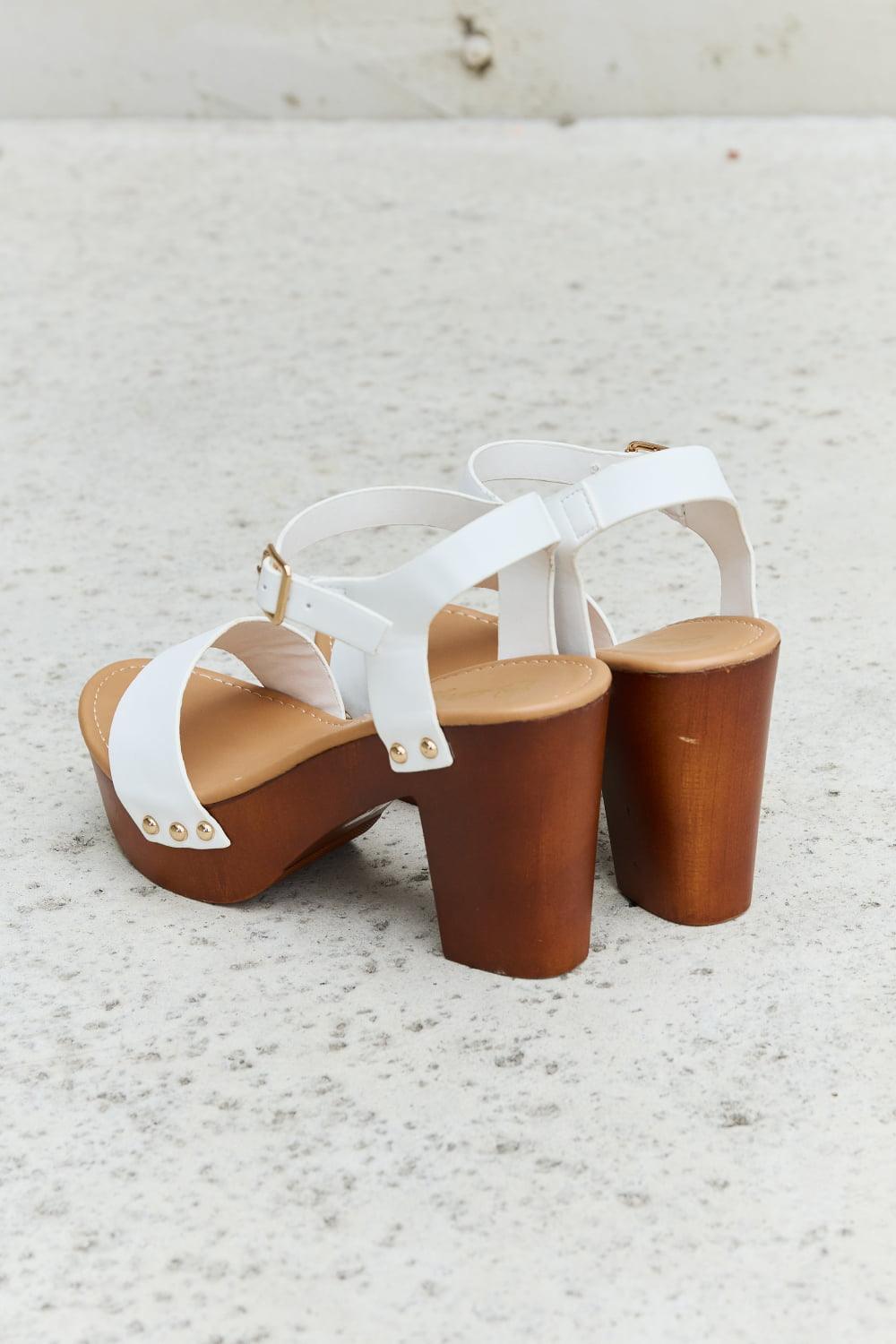 DDK Clog-Style Open-Toe Wooden Platform Heels - MXSTUDIO.COM