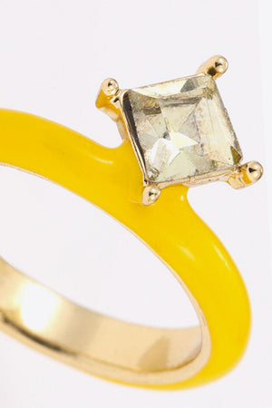 Daily Bliss Glass Stone Gold Plated Ring - MXSTUDIO.COM