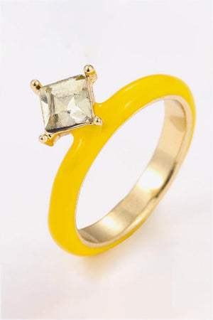 Daily Bliss Glass Stone Gold Plated Ring - MXSTUDIO.COM