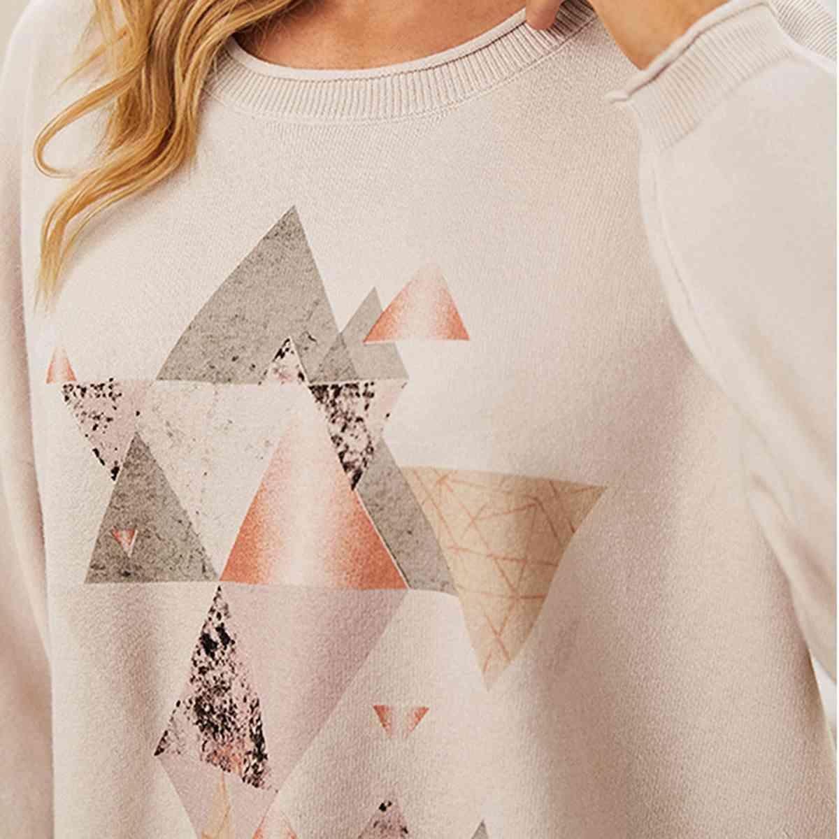 Daily Comfort Crew Neck Abstract Sweatshirt-MXSTUDIO.COM