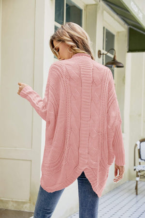 Daily Uplift Mixed Knit Open Front Dolman Sleeve Cardigan - MXSTUDIO.COM