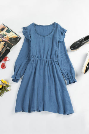 Dandy Ruffled Flounce Sleeve Dress - MXSTUDIO.COM