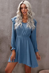 Dandy Ruffled Flounce Sleeve Dress - MXSTUDIO.COM